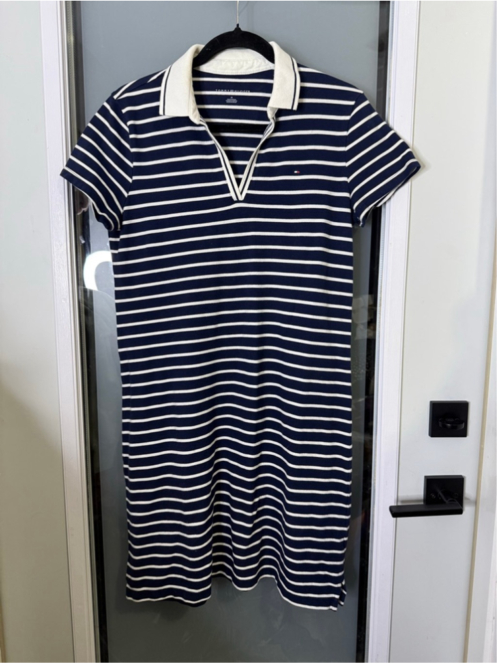 Tommy Hilfiger Navy White Stripe Polo Mini Dress M - Picture 2 of 7